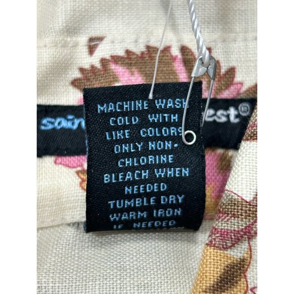 Saint Tropez West Floral Linen Jacket Button Down Size 1X Beige Lightweight - Picture 8 of 11